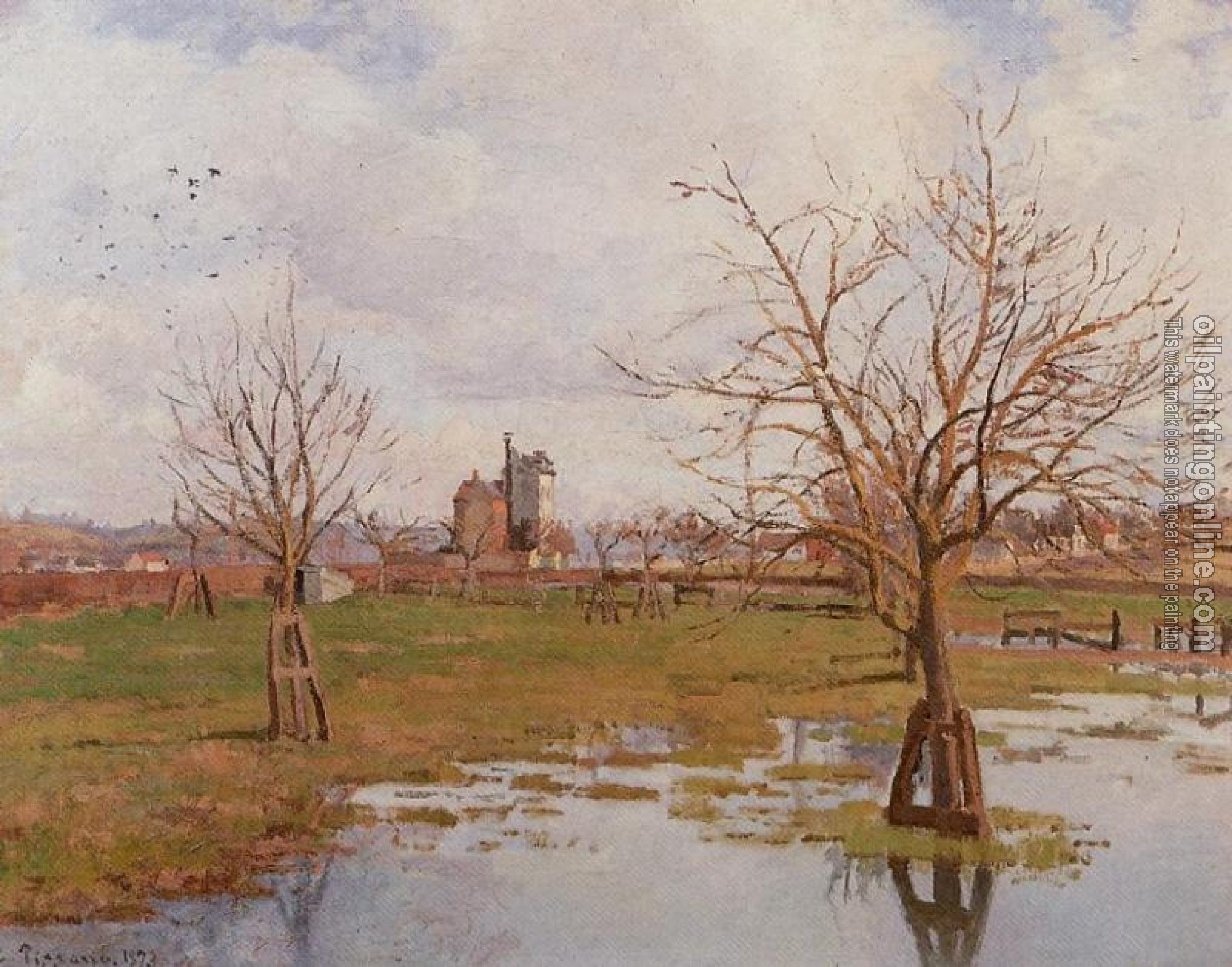 Pissarro, Camille - Landscape with Flooded Fields